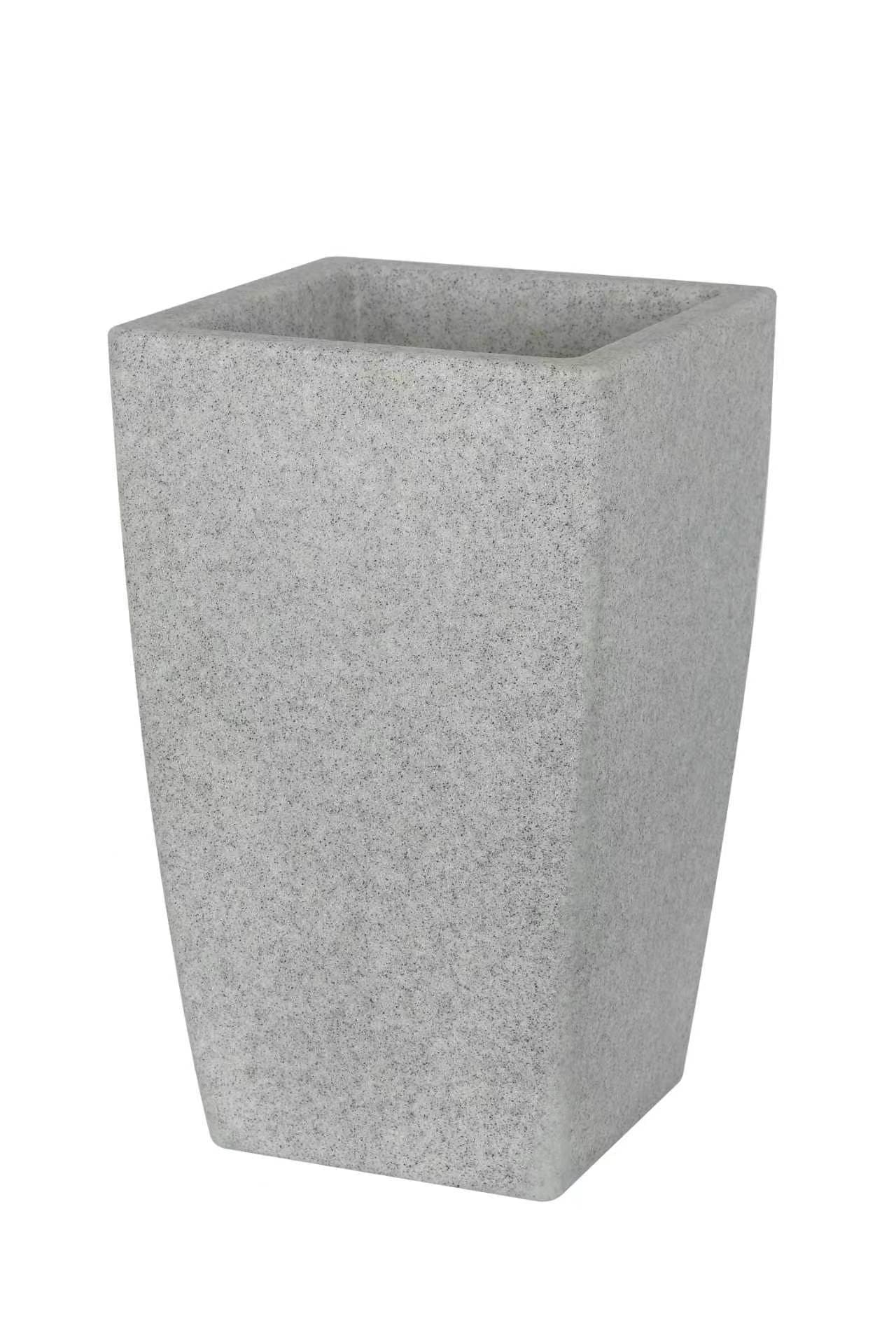 Close-up detail of the stone-texture rotomould finish from Luban
