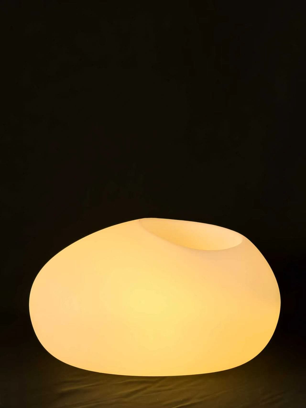 Illuminated Luban rotomoulded LED planter — pebble silhouette